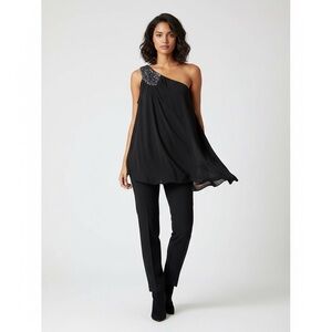 Guess Beaded One Shoulder Blouse Small NWT